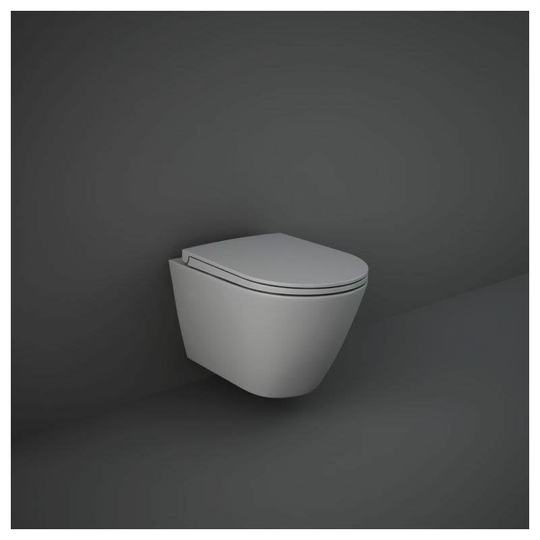 Rak Feeling Rimless Wall Hung Toilet with Soft Close Seat - Matt Grey