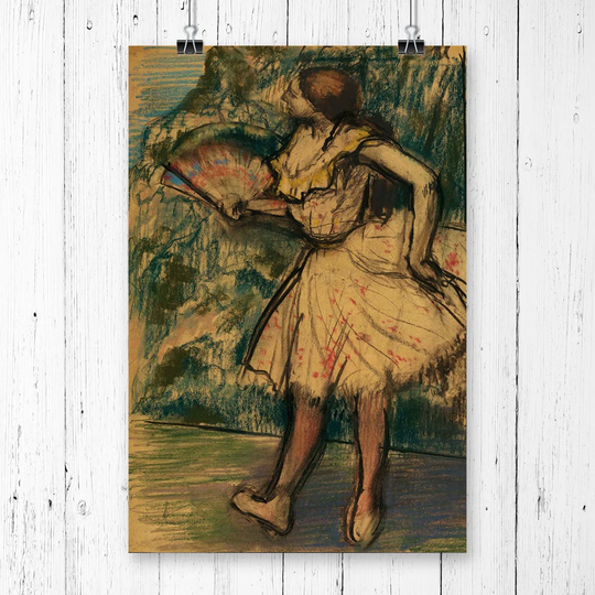 'Dancer with a Fan' by Edgar Degas Painting Print