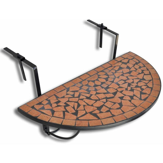 Hanging Balcony Table Terracotta Mosaic VDTD26360 - Topdeal