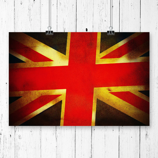 'Vintage Union Jack Flag Great Britain' Graphic Art