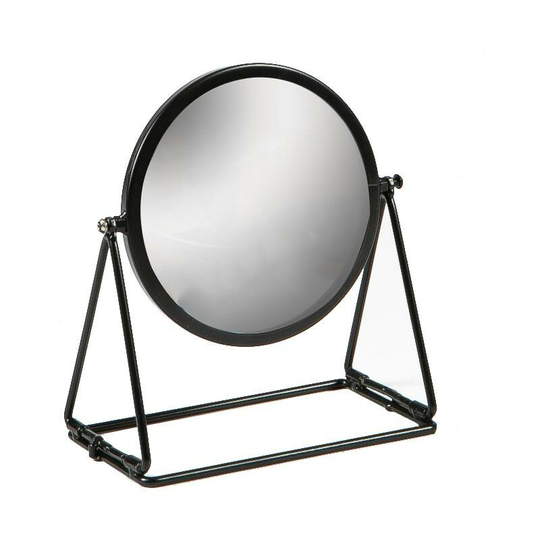 18 x 20cm Round Makeup Mirror - Black - Harbour Housewares