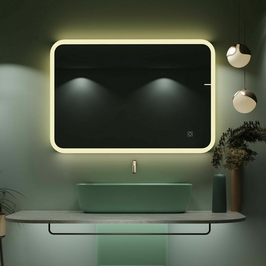 600 x 800mm Illuminated led Bathroom Mirror with Demister Pad Touch Sensor 3 Colors Dimmable Wall Mounted Vertical Horizontal - Miqu