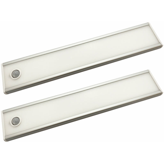 2x 205mm Rechargeable Kitchen Cabinet Strip Light & Auto pir On/Off - Natural White led