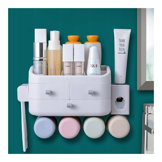 Wall-mounted bathroom bracket Bathroom support Toothpaste 4 cups