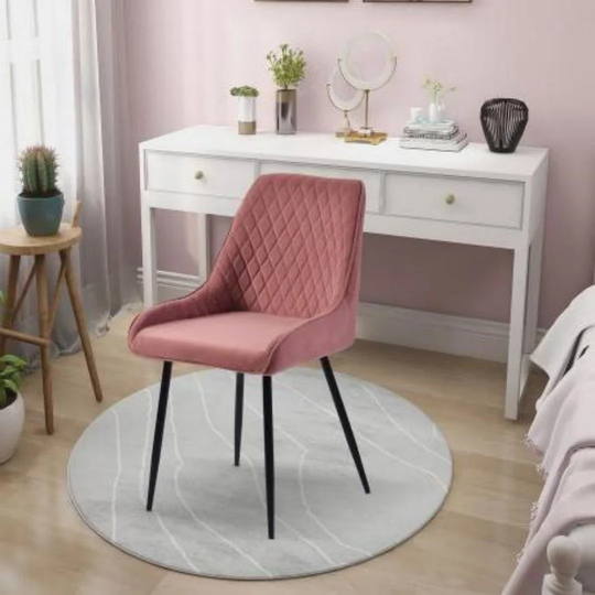 Caringorm Velvet Upholstered Armchair in Pink