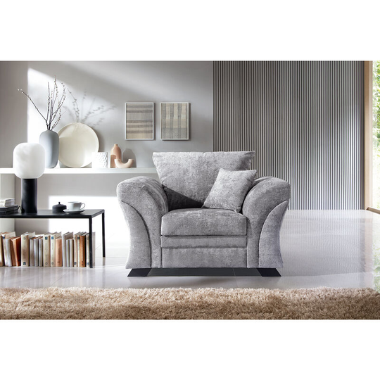 FARROW CRUSHED CHENILLE ARMCHAIR-Light Grey - color Light Grey - Light Grey