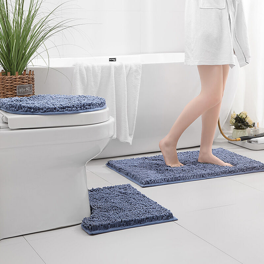 Sunflowergb - apis Contour Toilet Anti-Slip Toilet Mat Thickened Toilet Mat Absorbent Toilet Mat Ultra Soft Microfiber Bathroom Mat, Quick Drying,