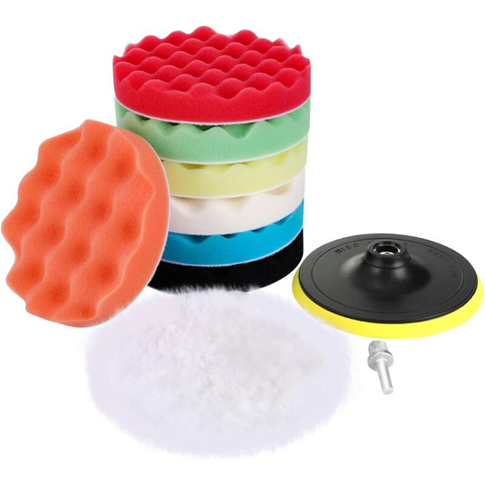 Polishing Sponge, 10 Pieces M14 Drill Pad Wool Polishing Sponge Waxing Car Polisher for Car Polisher Sponge and Wool Pad 150MM Polishing Cap