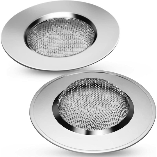 Set of two stainless steel sink strainers (7.7 cm)