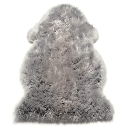 Koby Handwoven Sheepskin Silver Rug