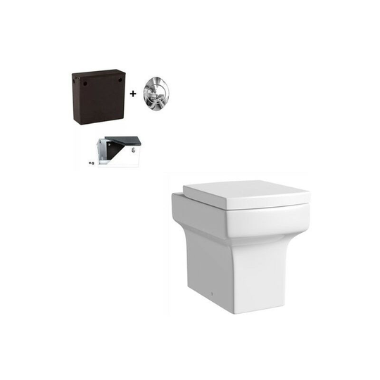 Wye back to wall toilet with soft close seat and concealed cistern - White - Orchard