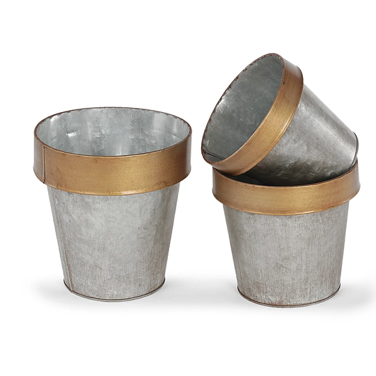 Hanish 3 Piece Metal Plant Pot Set