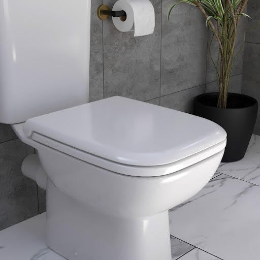Baystone Paris Soft Close Square Toilet Seat - Top Fix White