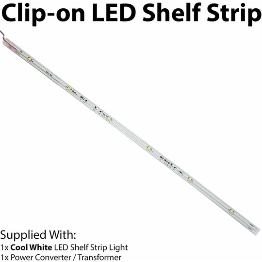 450mm Clip On led Shelf Kit cool white 4mm Glass Illuminated Kitchen Unit Light