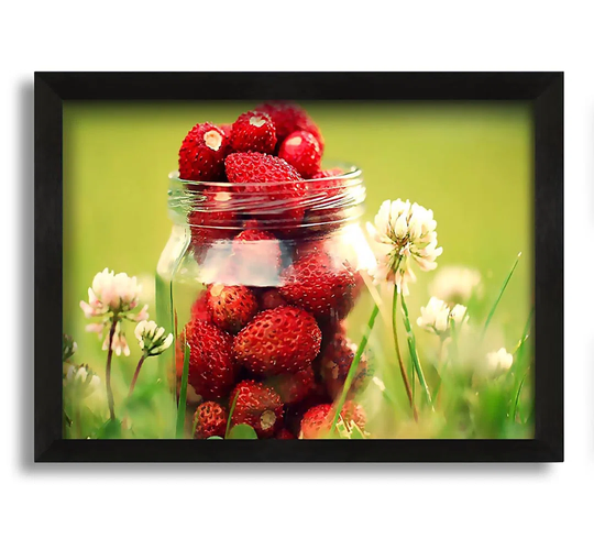 Strawberry Jar - Picture Frame Photograph on Canvas