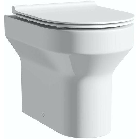 Wharfe back to wall toilet with soft close slim seat - White - Orchard