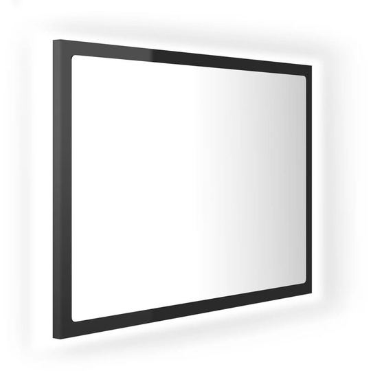 Vidaxl - led Bathroom Mirror High Gloss Black 60x8.5x37 cm Acrylic Black