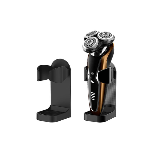 2 pieces of toilet black head suction stick shelf, beauty instrument, wash face and brush wall bracket, electric shaver holder (black)