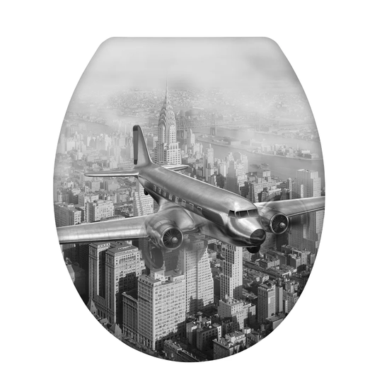 Old-Time Plane Aalaiyah Soft Close Elongated Toilet Seat