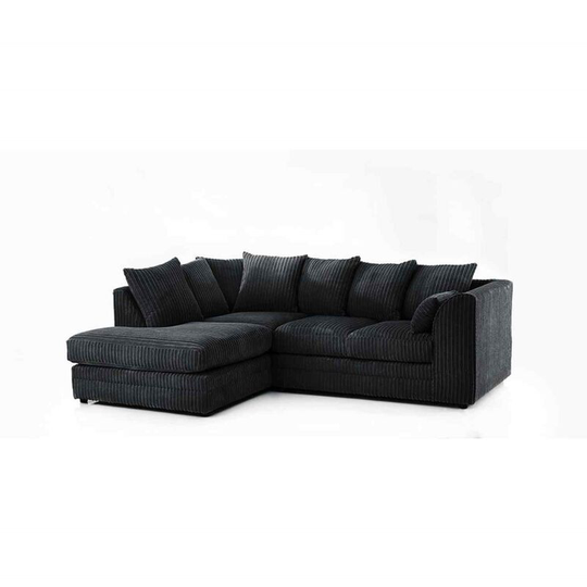 Darcey Left Hand Facing Corner Sofa - Black