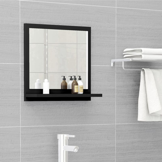 Bathroom Mirror Black 40x10.5x37 cm Chipboard FF804554_UK - Topdeal
