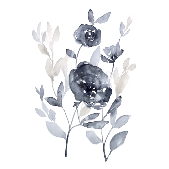 Peonies in Grey II by Jennifer Goldberger - Wrapped Canvas Painting