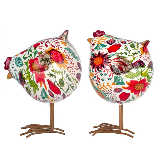 2 Piece Mccary Hens Resin Figure Set