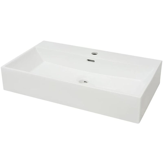 Basin with Faucet Hole Ceramic White 76x42.5x14.5 cm Vidaxl White