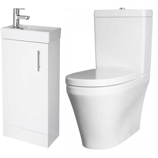 Bathroom Suite with Floor Standing Vanity Unit 400mm - 1 Tap Hole - Nuie