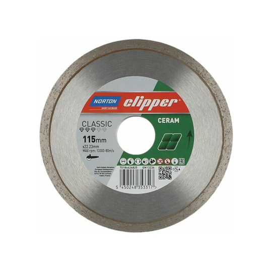 Clipper - Classic Ceramic Diamond Blade 115 x 22.23mm - Norton