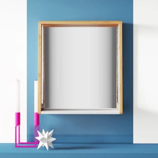 Viraj Wood Framed Wall Mounted Bathroom/Vanity Mirror in Brown