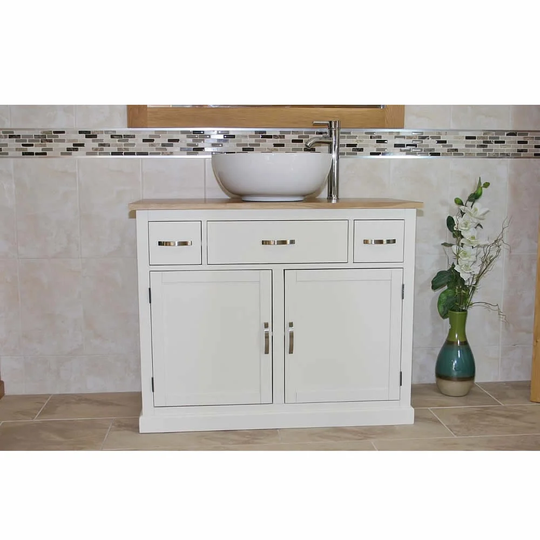 Trystan Solid Oak 100mm Free-Standing Vanity Unit