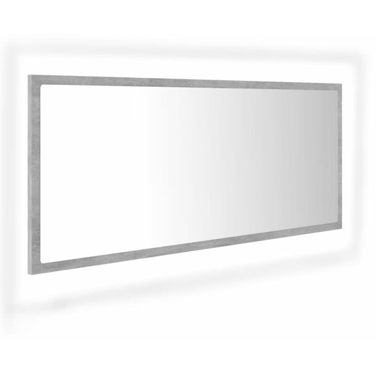 Vidaxl - led Bathroom Mirror Concrete Grey 100x8.5x37 cm Acrylic Grey