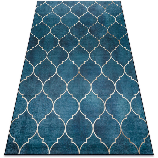 Andre 1181 washing carpet Moroccan trellis anti-slip - blue blue 160x220 cm