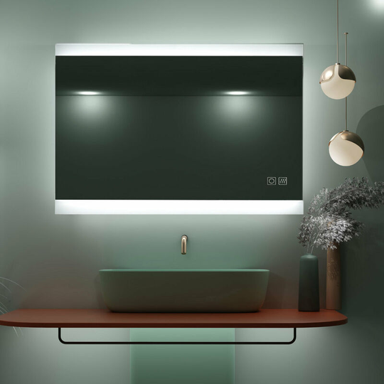LISA 500x700mm Backlit Illuminated LED Bathroom Mirror with Demister Pad Touch Sensor 3 Color Dimmable Vertical Horizontal Wall Mounted