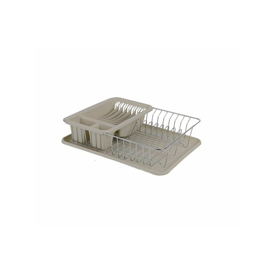 Large Taupe Chrome Dish Drainer