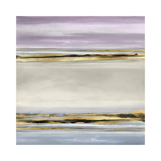 Linear Motion In Lavender by - Wrapped Canvas Painting