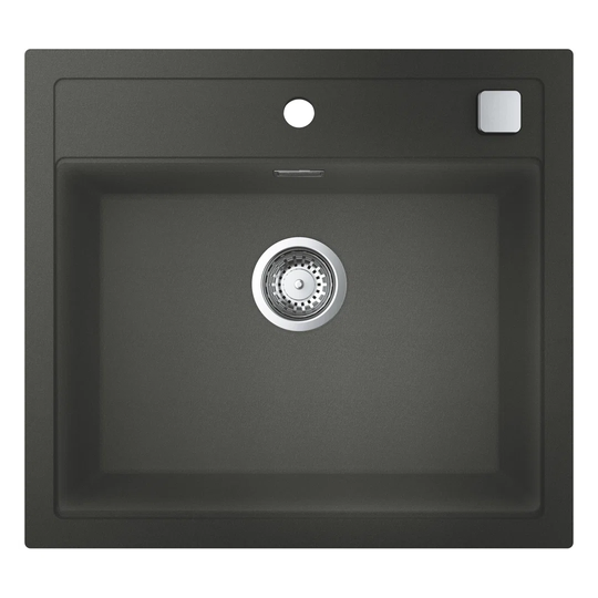 GROHE K700 composite sink, 56cm, in Granite Gray, top-mounted, 1 bowl, with overflow and automatic waste fitting. 31651AT0