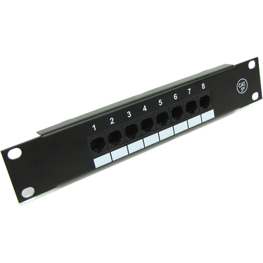Patch panel 10 for server rack cabinet 8-port RJ45 Cat.5e utp 1U - Rackmatic