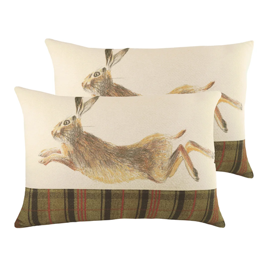 Carmean Hunter Leaping Hare Cushion with Filling