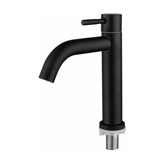 Bathroom Sink Faucet,Stainless Steel Single Basin Faucet,Elegant Retro Design,Matte Black Matte Black for Bathroom,Cold Single,Toilet
