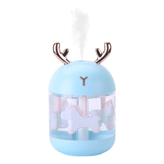Mini Air Humidifier, Portable Home Air Humidifier, USB Desktop Humidifier Waterless Auto Shut-off for Home Bedroom Office (Blue)