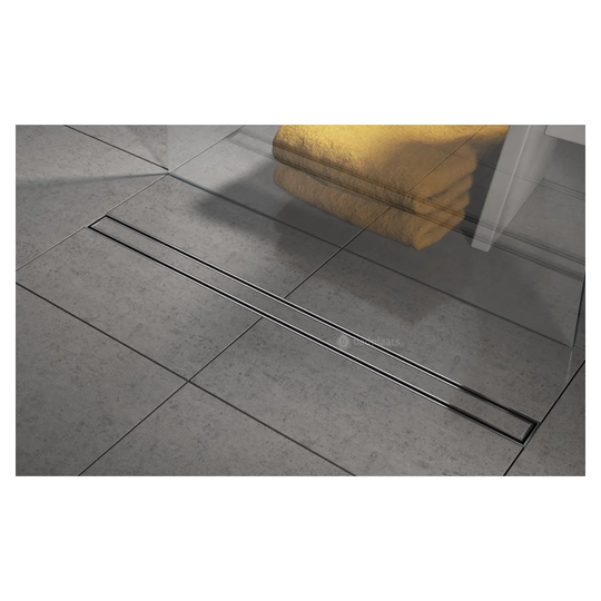 Stainless Steel Shower Channel BP01 40Cm - Floor Drainage Channel For Shower Floor Level Stainless Steel Trim Drain Strainer Shower Cap