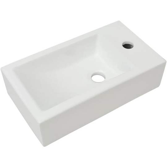 Vidaxl - Basin with Faucet Hole Rectangular Ceramic White 46x25.5x12 cm White