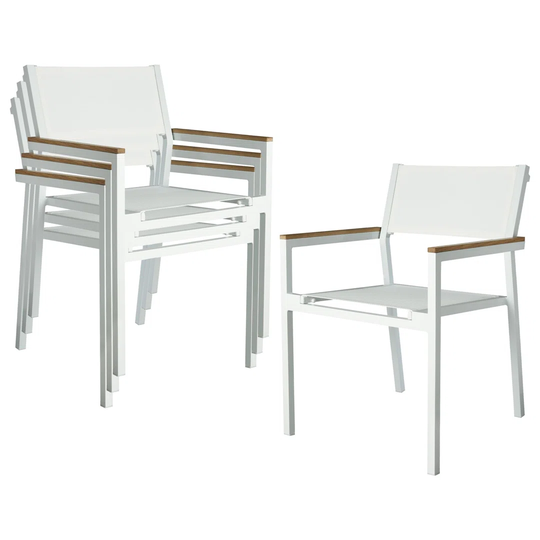 Resol Mamba Metal Canvas Garden Dining Armchairs - 57Cm - Black - Pack Of 4