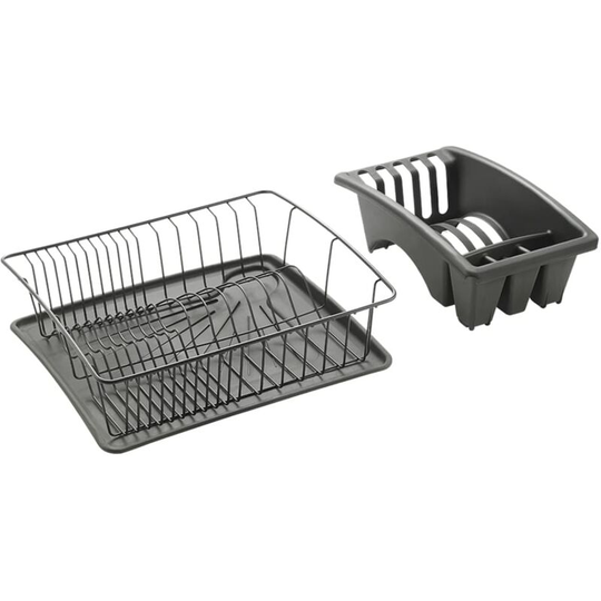 Dish Drainer Aquatex Plus Lava Black Metaltex Black