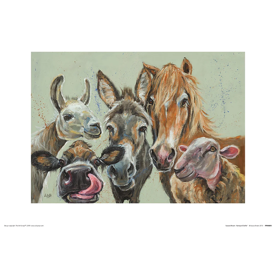 'Farmyard Selfie' by Louise Brown - Unframed Painting Print on Paper
