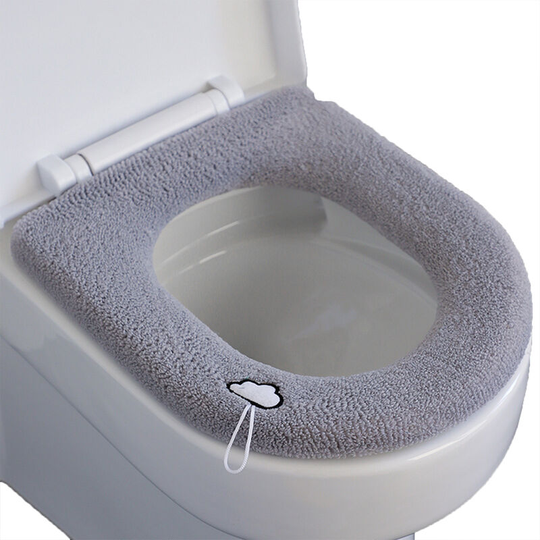 Thicken Toilet Seat Cover Cushion Pads Bathroom Toilet Cushion Toilet Seat Pad Warmer Cushion Soft Bathroom Washable Toilet Cushion,Light Gray