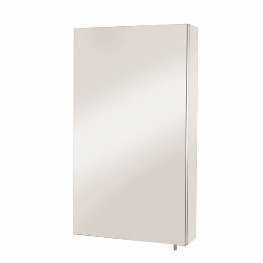 Anton Bathroom Mirror Cabinet Single Door Stainless Steel - Silver - Croydex