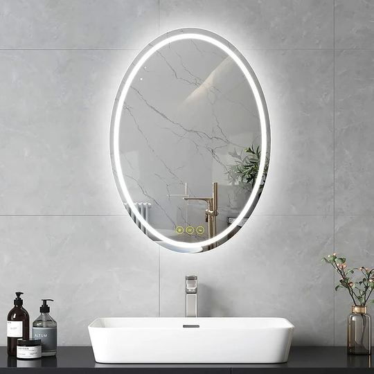 AI-LIGHTING Modern LED Illuminated Bathroom Mirror 700x500 mm Sensor + Demister